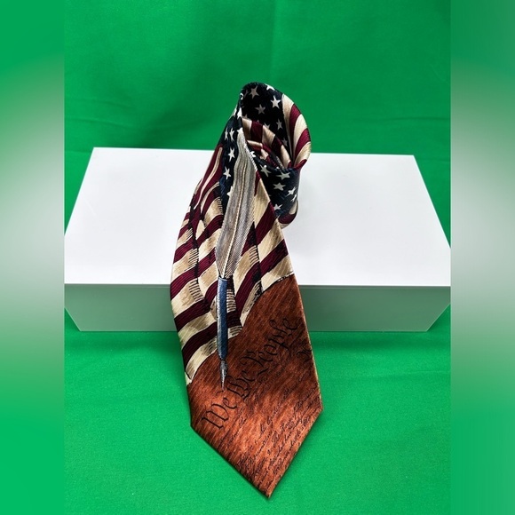 Tango Necktie by Max Raab Americana Series The Constitution 100% Silk 58” - Picture 1 of 8